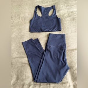 NWOT Girlfriend Collective Midnight Blue Sports Bra and Legging Set - Size S